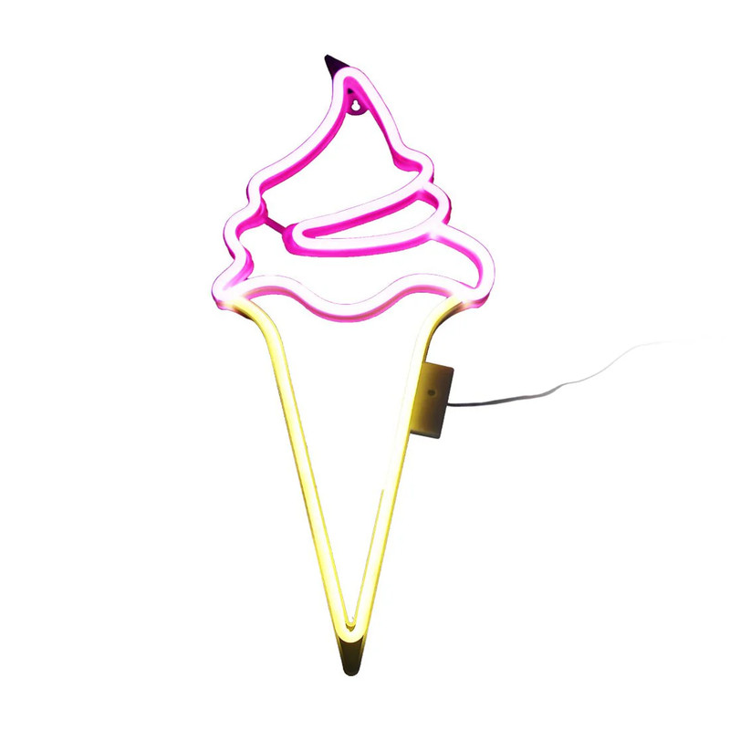Led Neon Ice cream Shape - Yellow & Pink - إضاءة